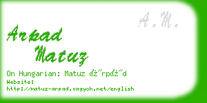 arpad matuz business card